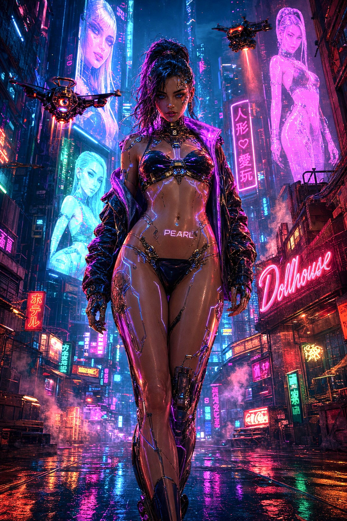Midnight Circuit | Cyberpunk Girls Tee