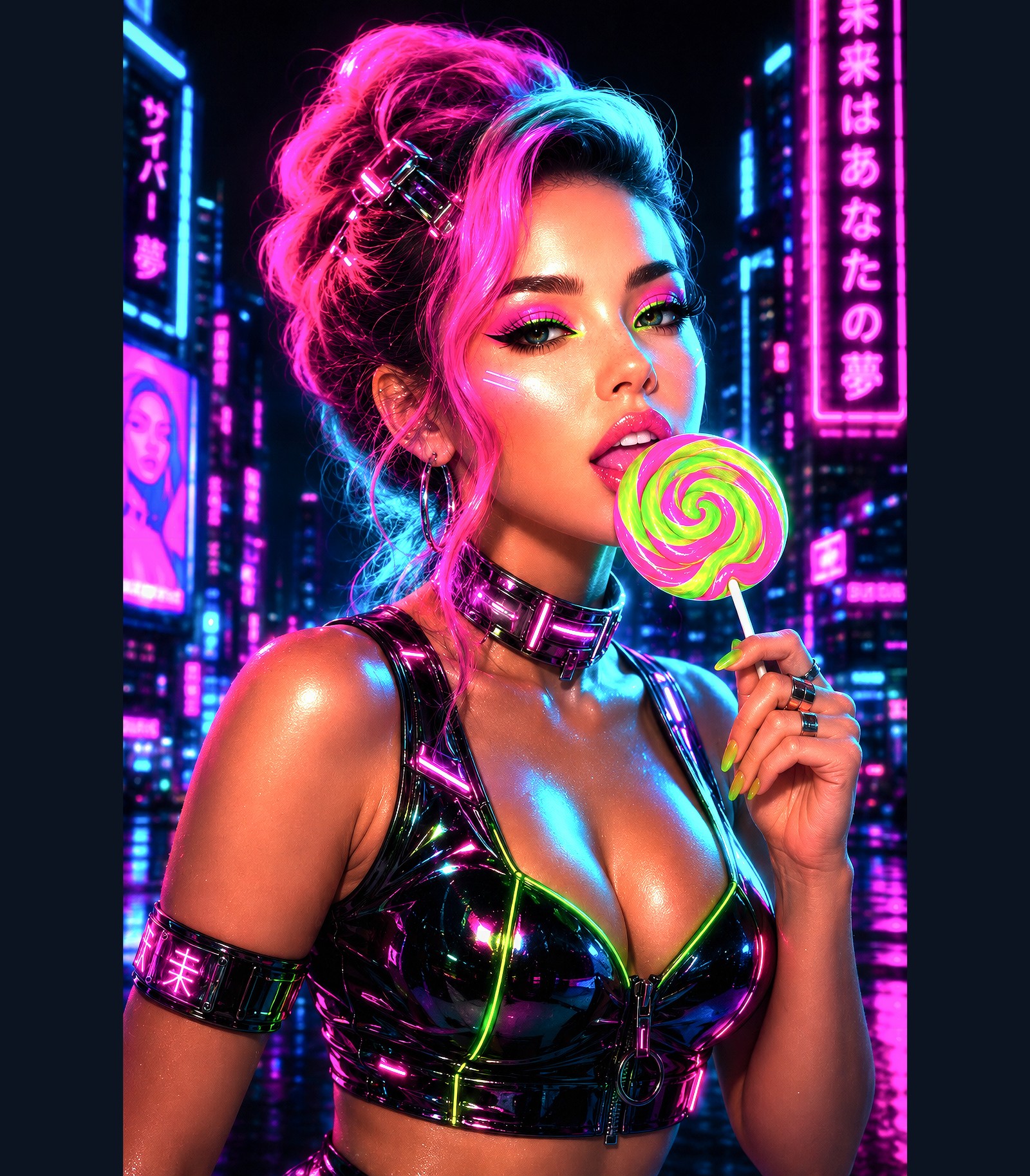 Chrome Bubblegum | Cyberpunk Girls Tee