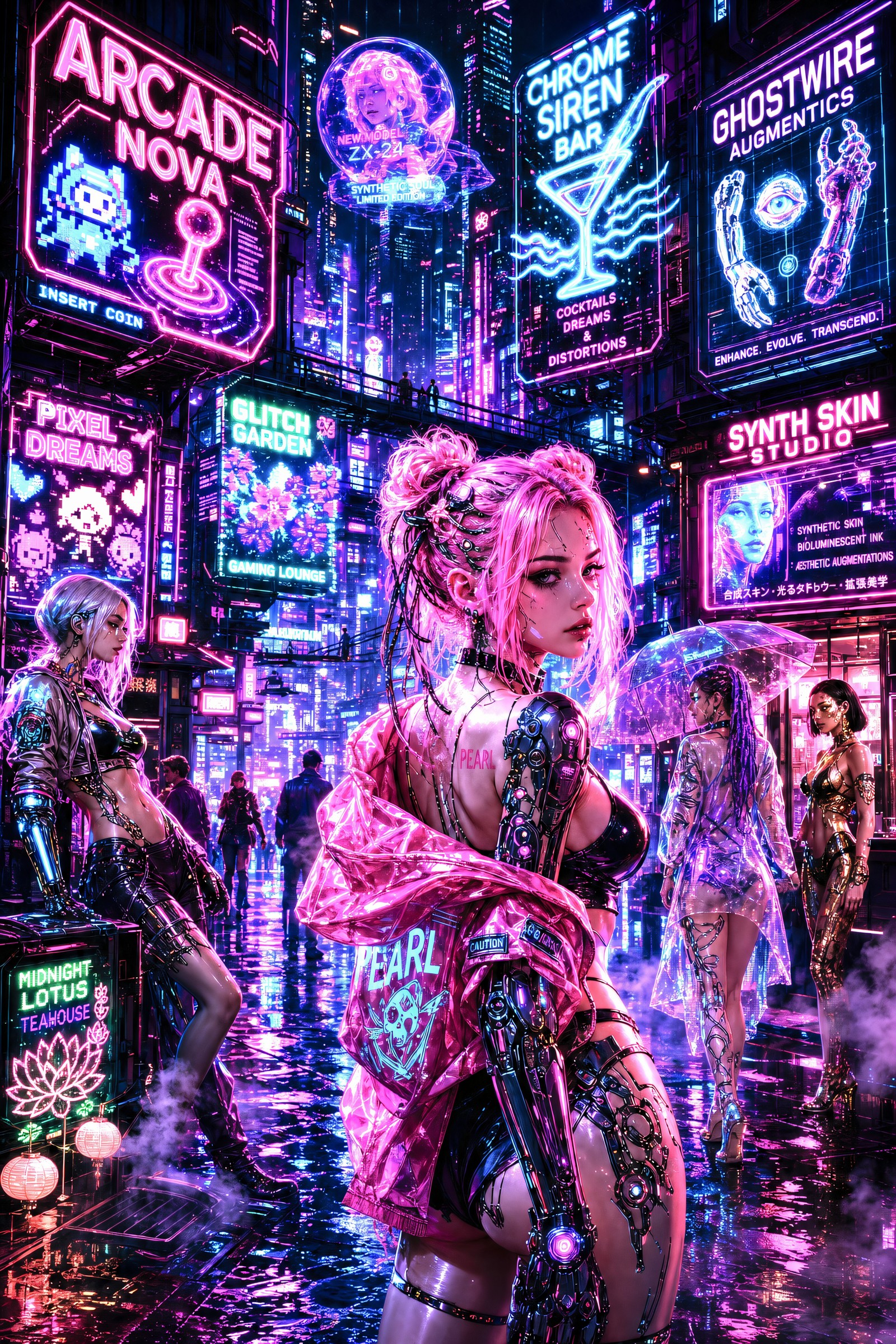 Arcade Nova | Cyberpunk Girls Canvas