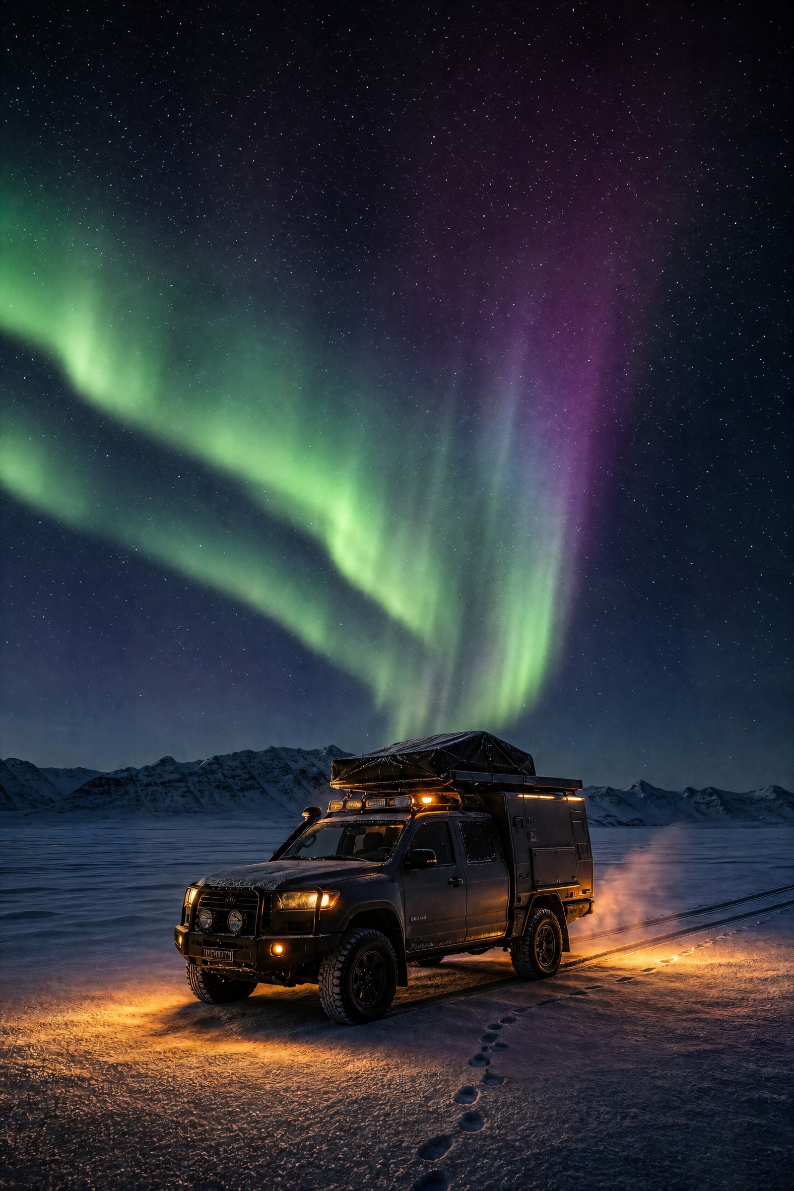 Arctic Aurora Photoreal | Framed Poster