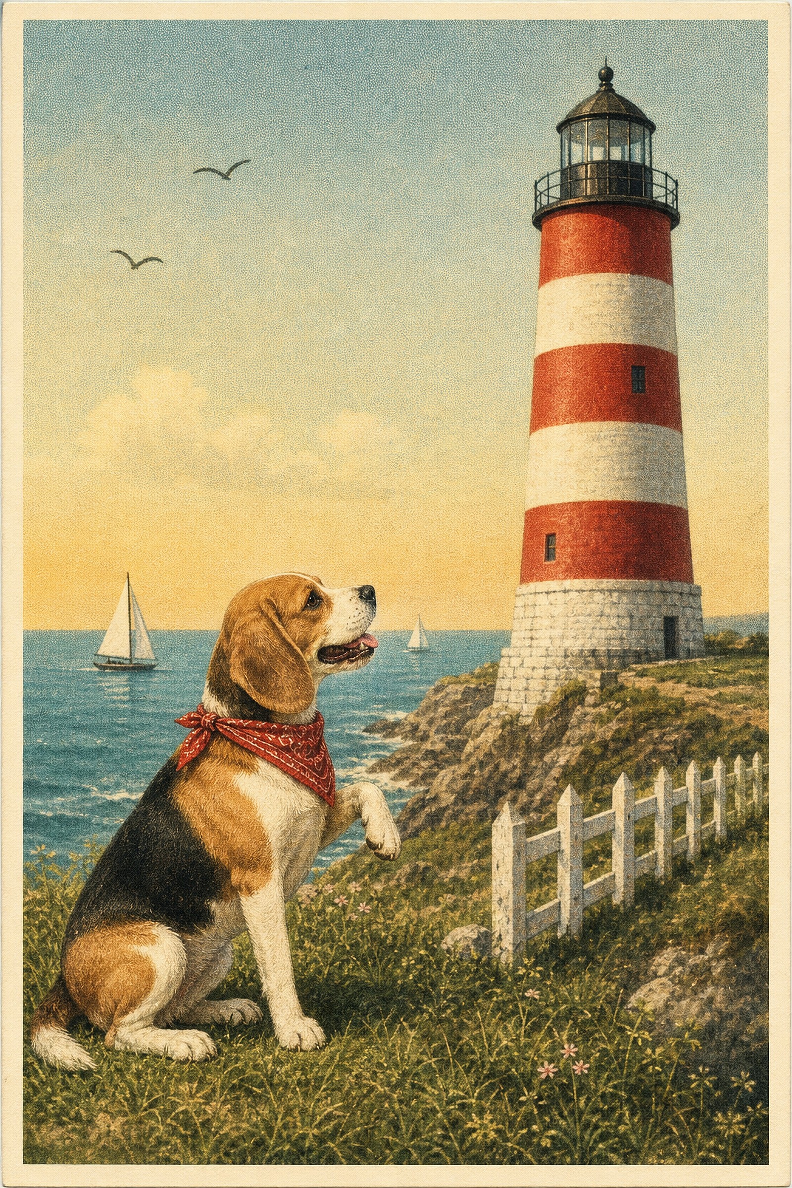 Vintage Postcard Pet Travels | Framed Poster