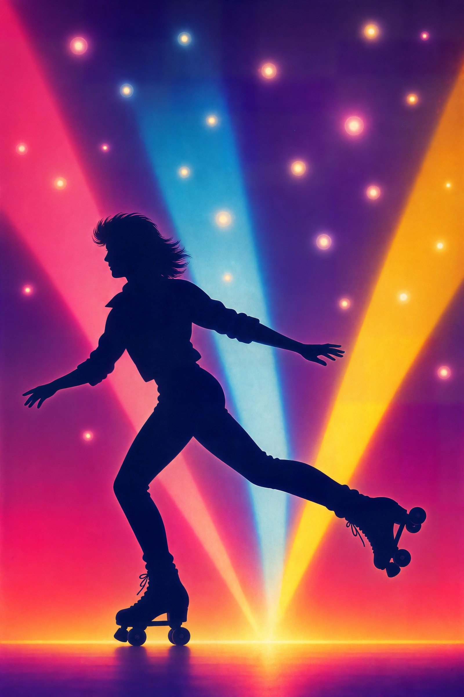 Mall Roller Disco Airbrush | Framed Poster