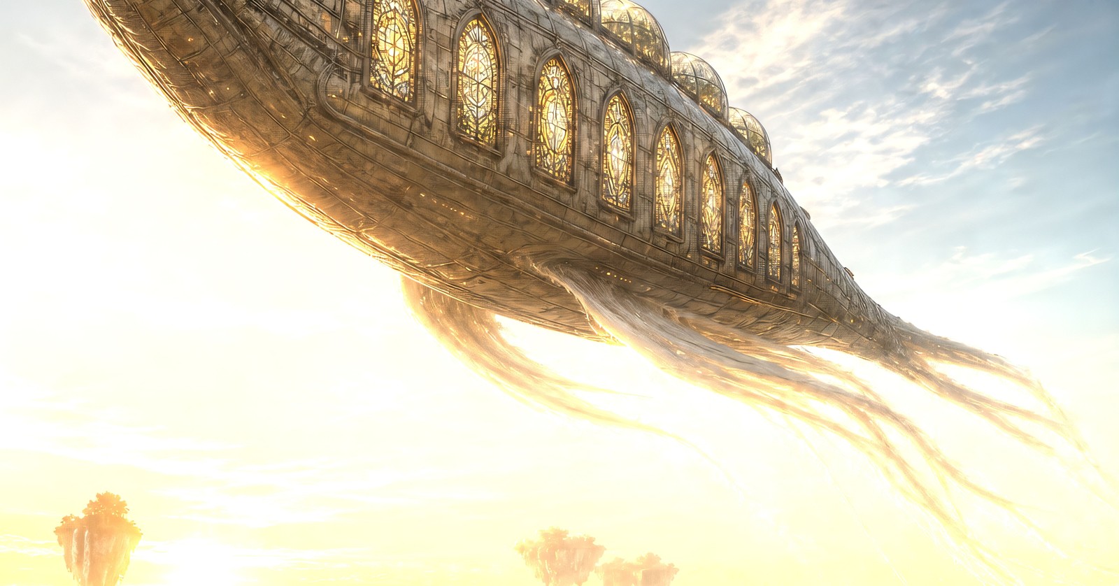 Sky Whale Colony Ship | Beach Towel