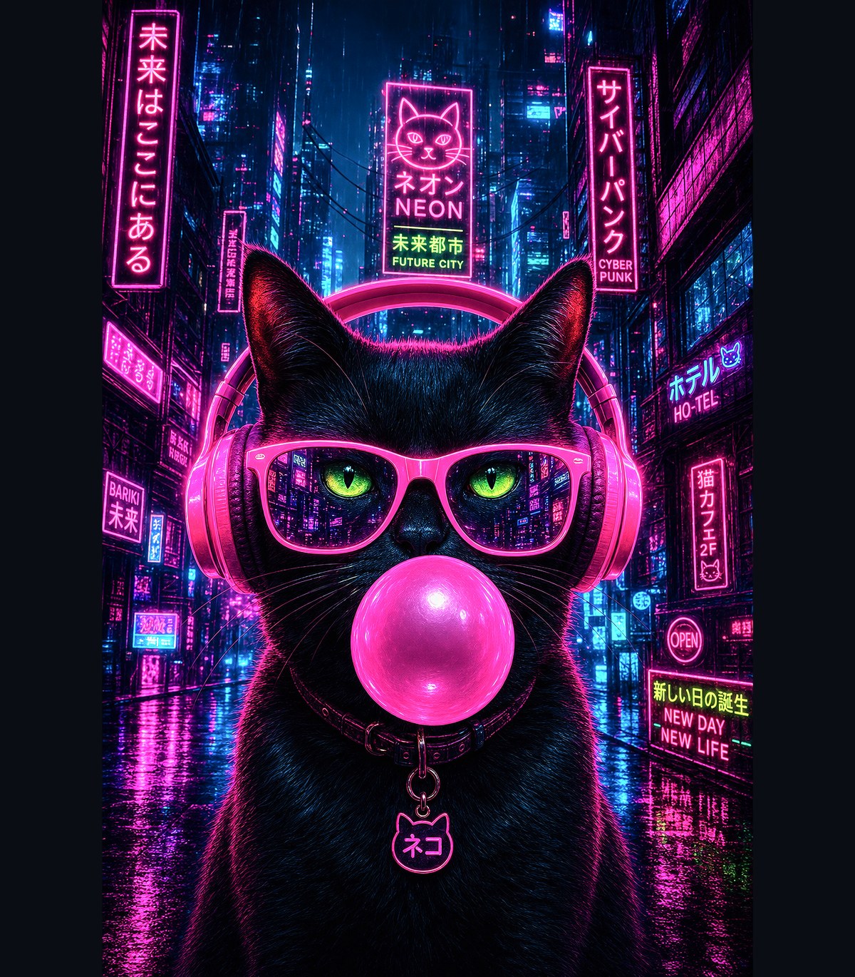 Neon Tomcat | Cyberpunk Kitties Tee