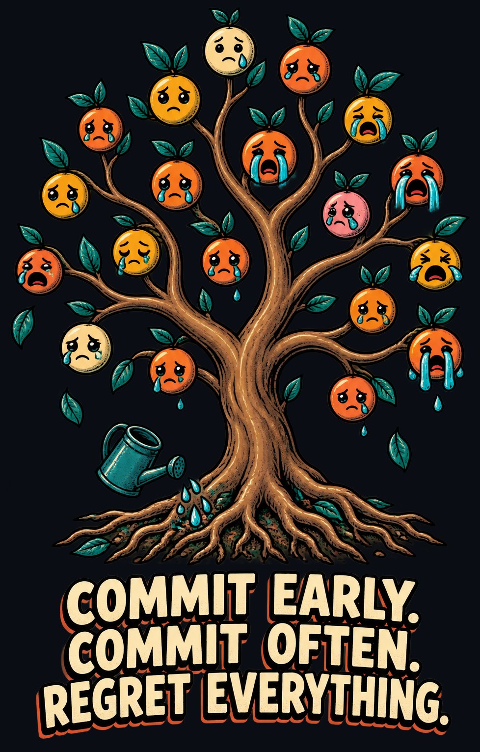 Commit Early. Commit Often. Regret Everything. Tee